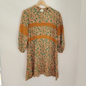 Valija Bohemian Floral Retro Tunic Dress Small